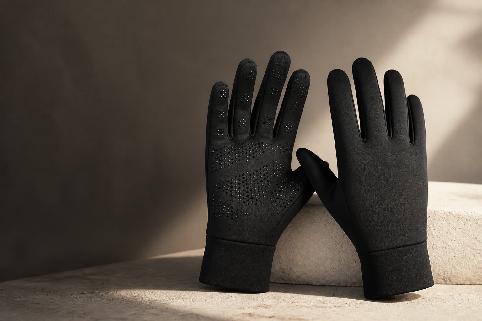 Aerynx X1 Lite gloves arranged in a quiet editorial product scene