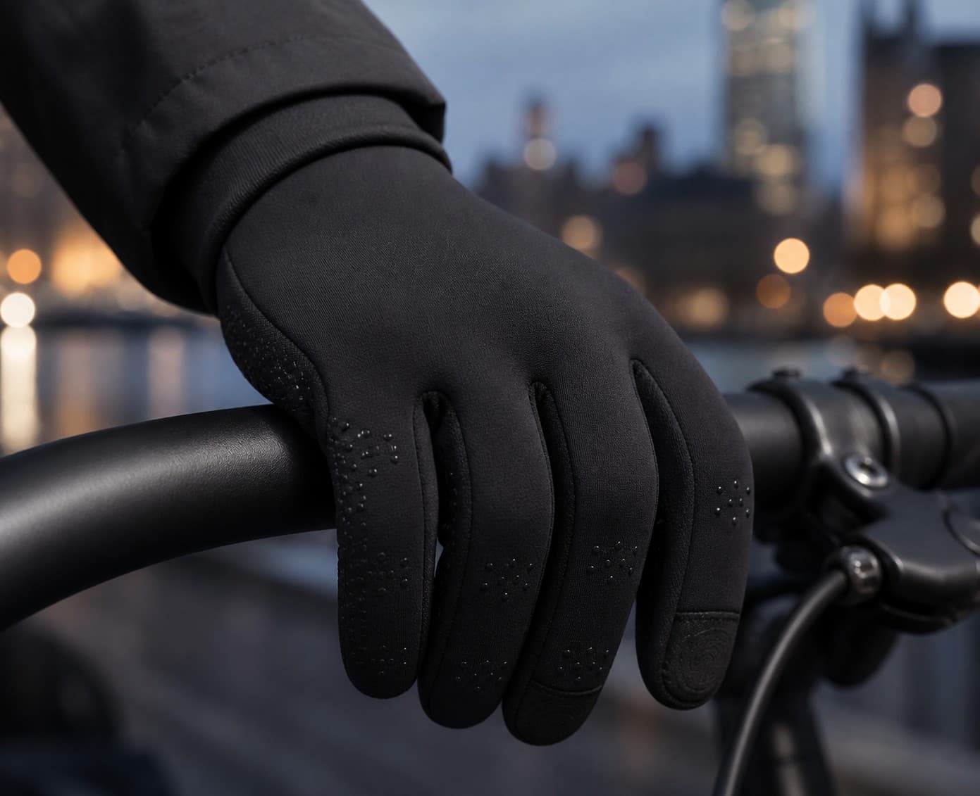 Aerynx X2 Daily gloves in a cool-weather cycling setting