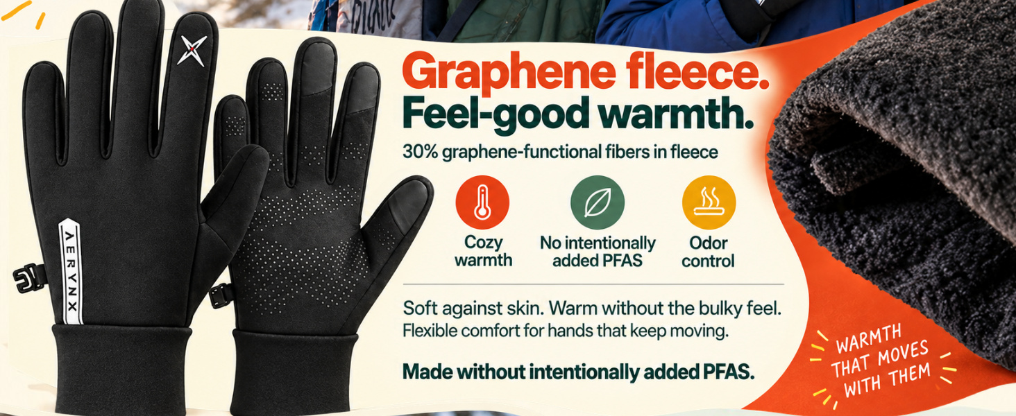 Aerynx X0 Kids glove graphene fleece lining and material story