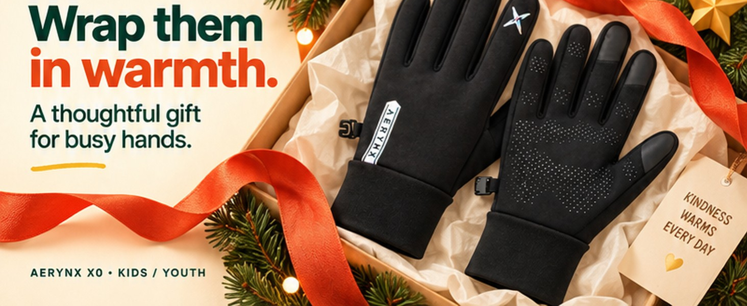 Aerynx X0 Kids gloves presented as a winter gift