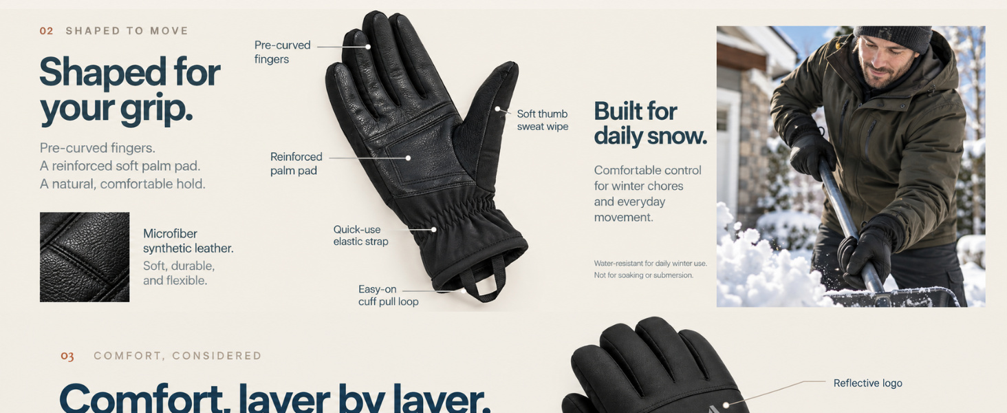 Aerynx X3 Winter pre-curved fingers and padded synthetic leather palm